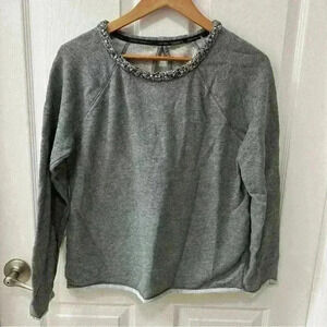 Calvin Klein Performance Gray Pullover Sweatshirt  Med Embellished Athleisure